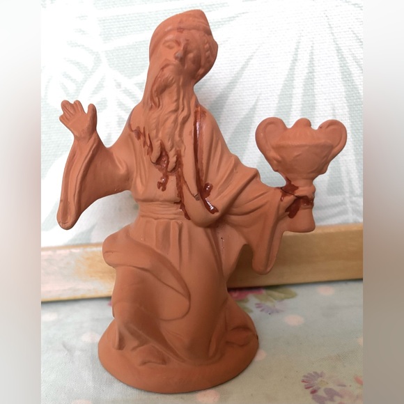 Vintage 12 piece Bisque unglazed terracotta Nativity Set for Home Art projects - Picture 8 of 9